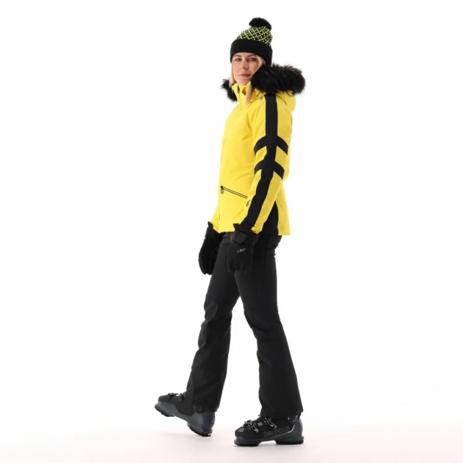 Donna CMP Giacche Sci|Giacche Invernali^Giacca da sci in twill con cappuccio staccabile con bordo in ecopelliccia da donna