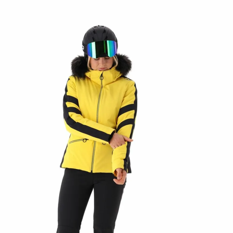 Donna CMP Giacche Sci|Giacche Invernali^Giacca da sci in twill con cappuccio staccabile con bordo in ecopelliccia da donna