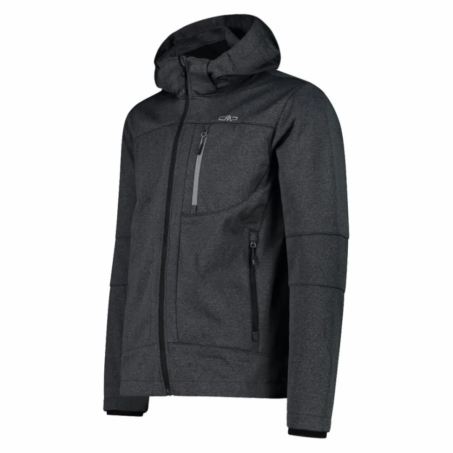 Uomo CMP Giacche Trekking|Giacche Softshell^Giacca da uomo in Softshell melange con cappuccio staccabile