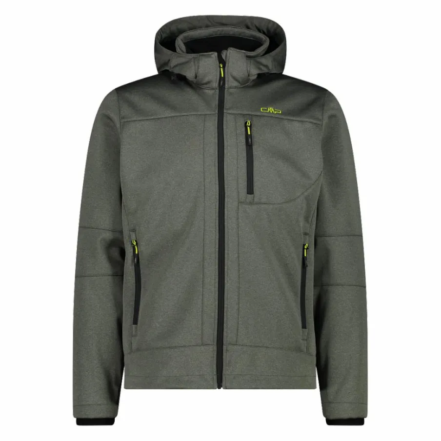 Uomo CMP Giacche Trekking|Giacche Softshell^Giacca da uomo in Softshell melange con cappuccio staccabile