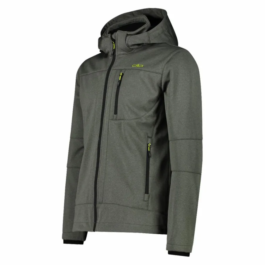 Uomo CMP Giacche Trekking|Giacche Softshell^Giacca da uomo in Softshell melange con cappuccio staccabile