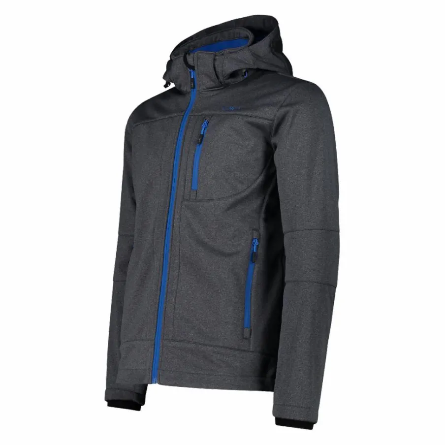 Uomo CMP Giacche Trekking|Giacche Softshell^Giacca da uomo in Softshell melange con cappuccio staccabile