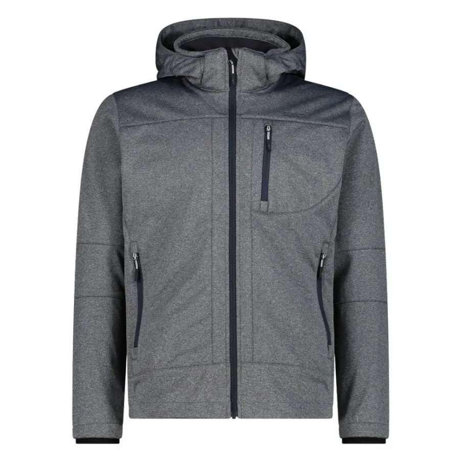 Uomo CMP Giacche Trekking|Giacche Softshell^Giacca da uomo in Softshell melange con cappuccio staccabile