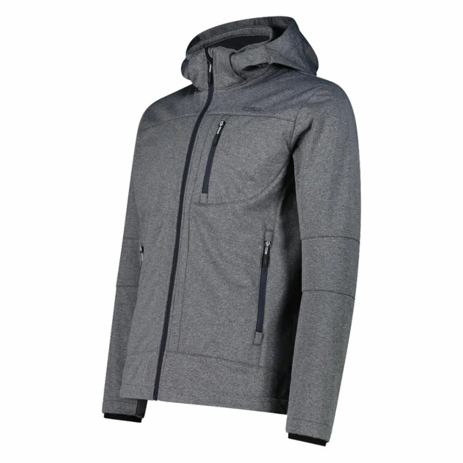 Uomo CMP Giacche Trekking|Giacche Softshell^Giacca da uomo in Softshell melange con cappuccio staccabile