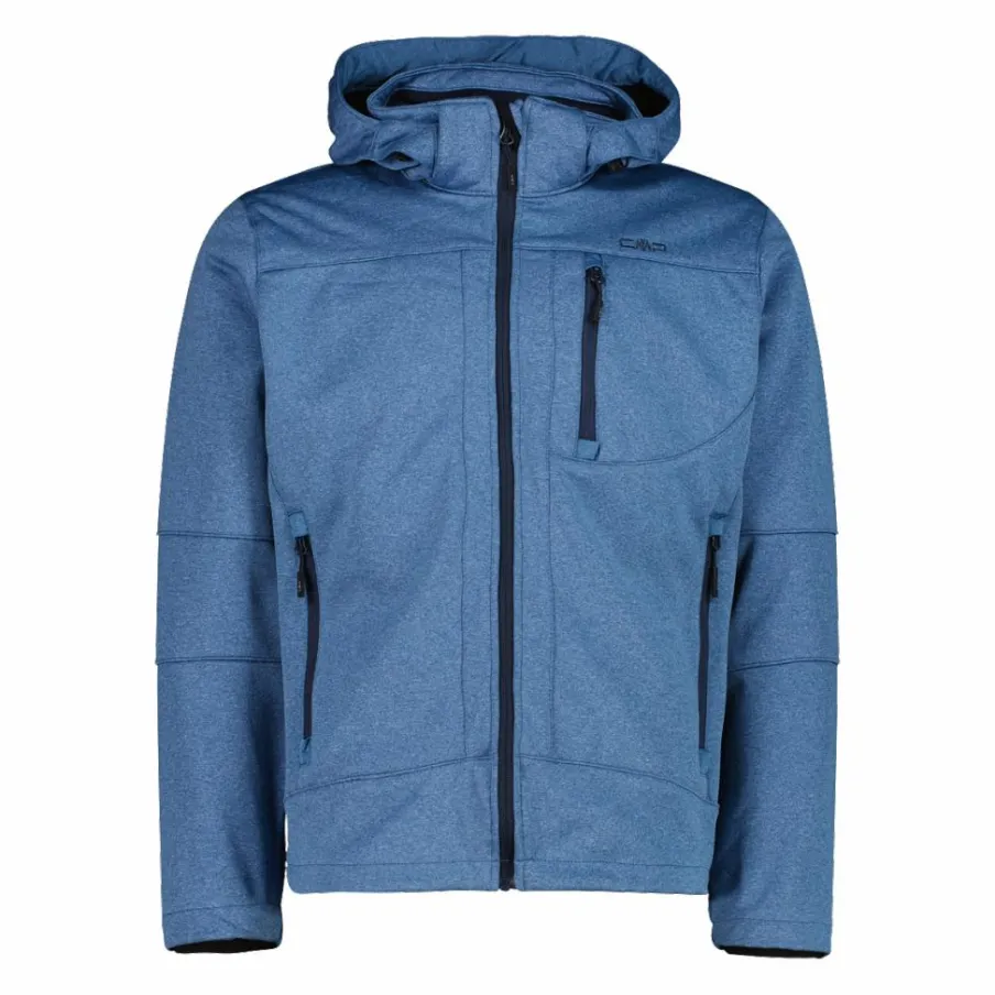 Uomo CMP Giacche Trekking|Giacche Softshell^Giacca da uomo in Softshell melange con cappuccio staccabile