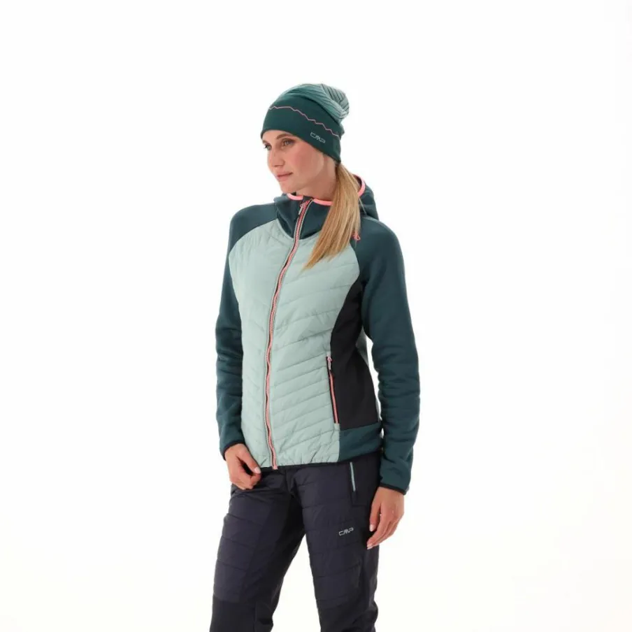Donna CMP Pile^Giacca ibrida imbottita con cappuccio da donna Unlimitech