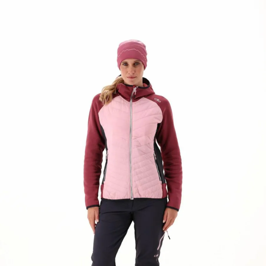 Donna CMP Pile^Giacca ibrida imbottita con cappuccio da donna Unlimitech