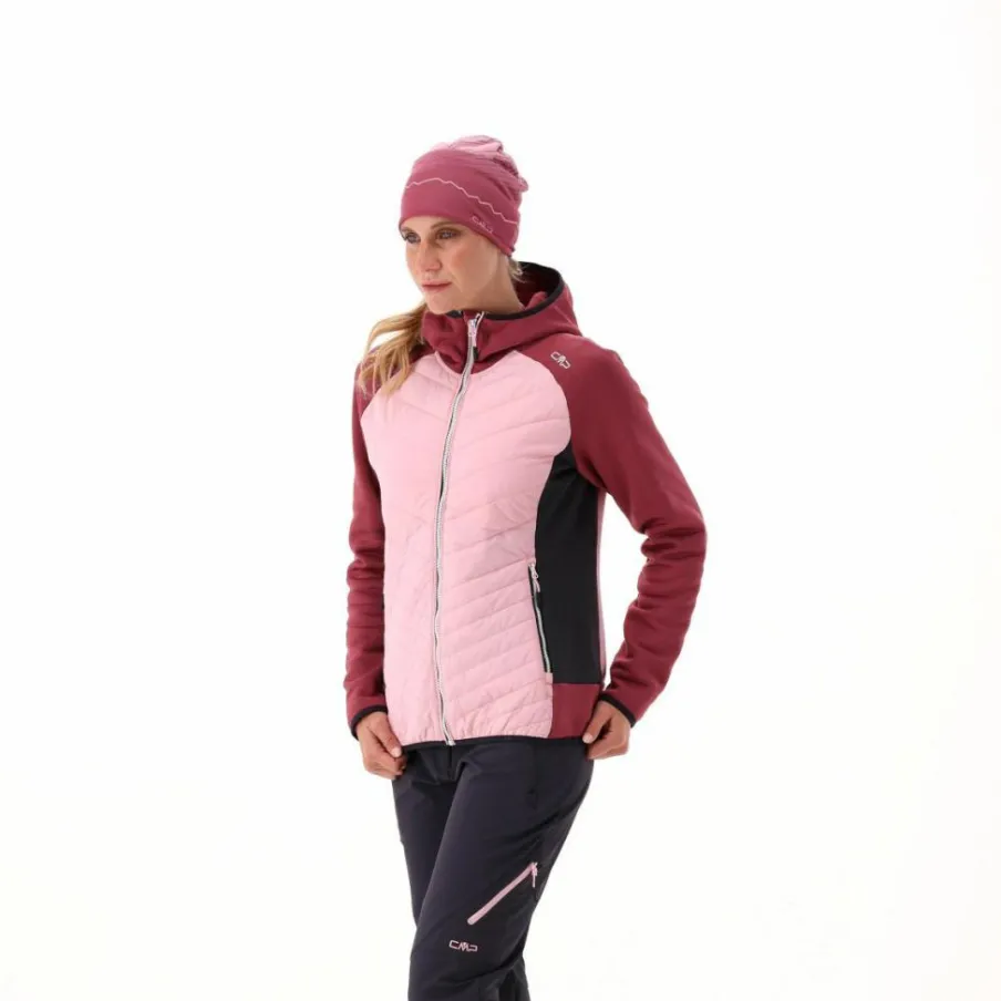 Donna CMP Pile^Giacca ibrida imbottita con cappuccio da donna Unlimitech
