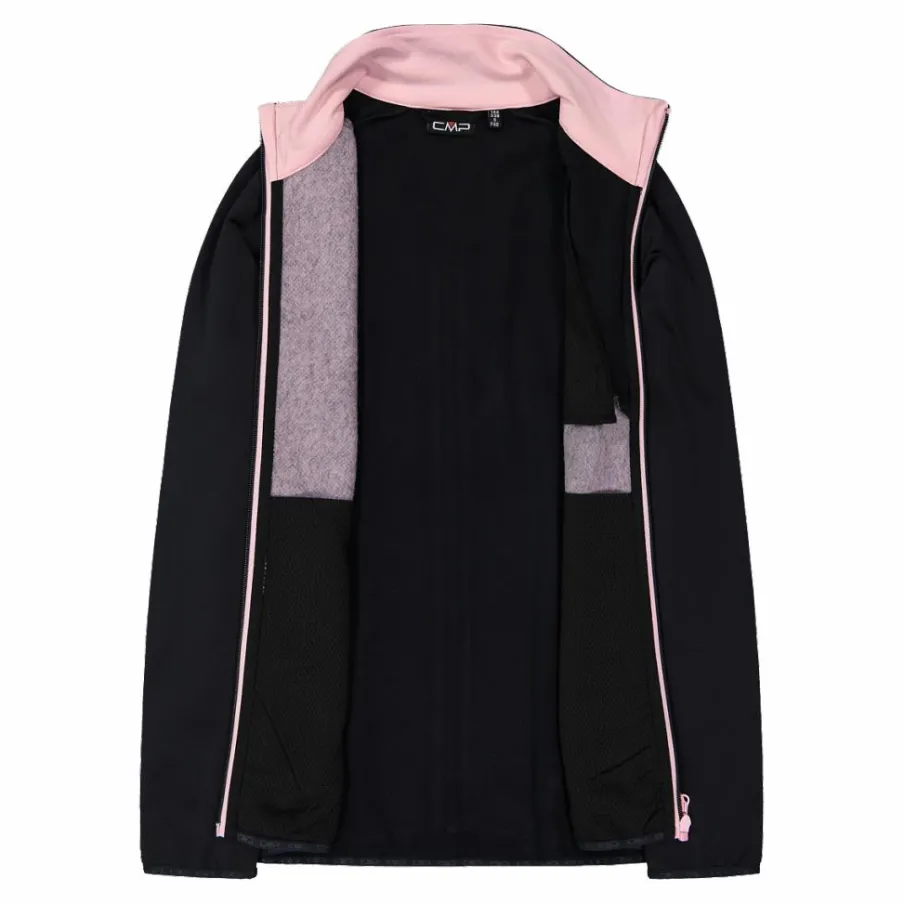 Donna CMP Pile^Giacca Ibrida in pile con zip da donna in knit tech