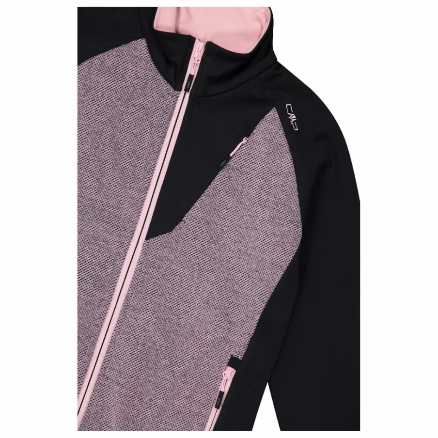 Donna CMP Pile^Giacca Ibrida in pile con zip da donna in knit tech