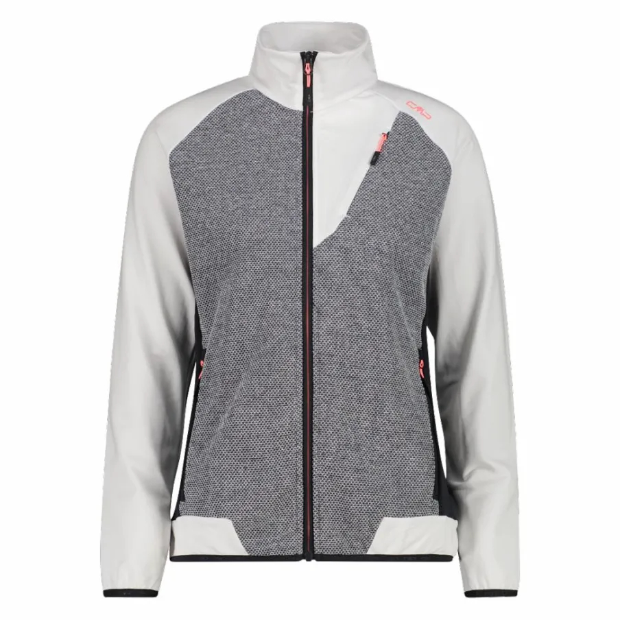 Donna CMP Pile^Giacca Ibrida in pile con zip da donna in knit tech