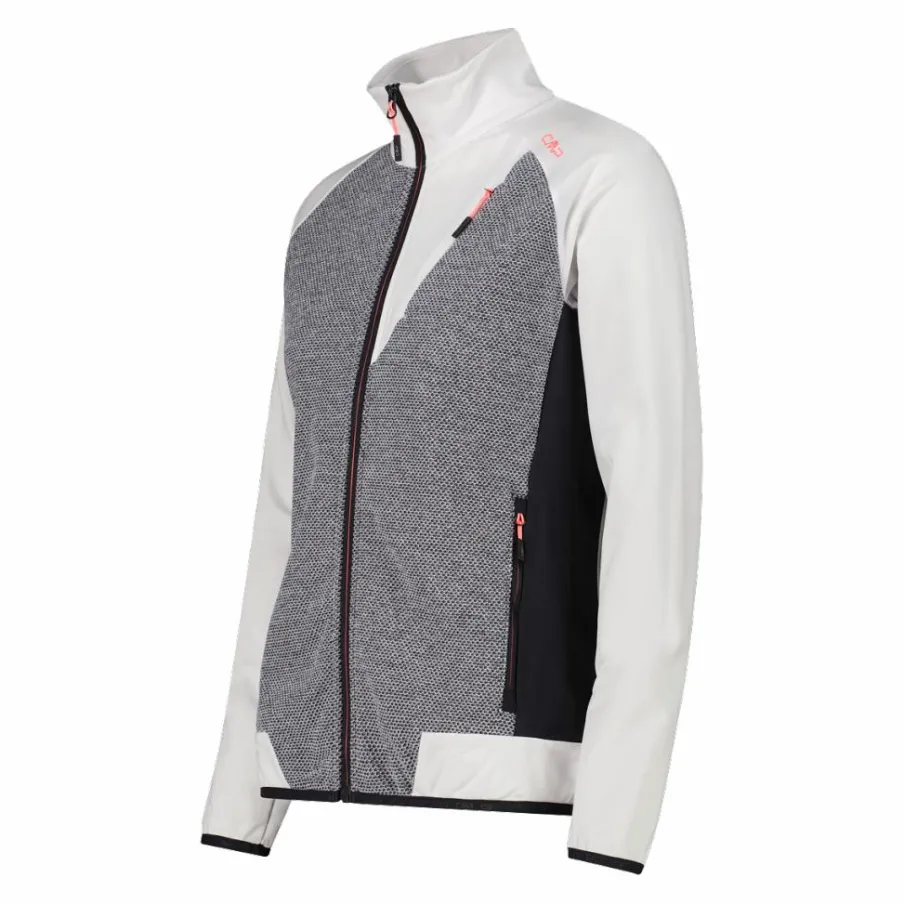 Donna CMP Pile^Giacca Ibrida in pile con zip da donna in knit tech