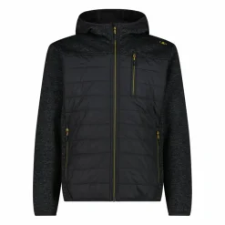 Uomo CMP Pile^Giacca ibrida in pile da uomo in Knit Tech melange con cappuccio