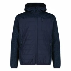 Uomo CMP Pile^Giacca ibrida in pile da uomo in Knit Tech melange con cappuccio