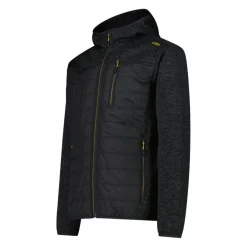 Uomo CMP Pile^Giacca ibrida in pile da uomo in Knit Tech melange con cappuccio