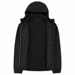 Uomo CMP Pile^Giacca ibrida in pile da uomo in Knit Tech melange con cappuccio