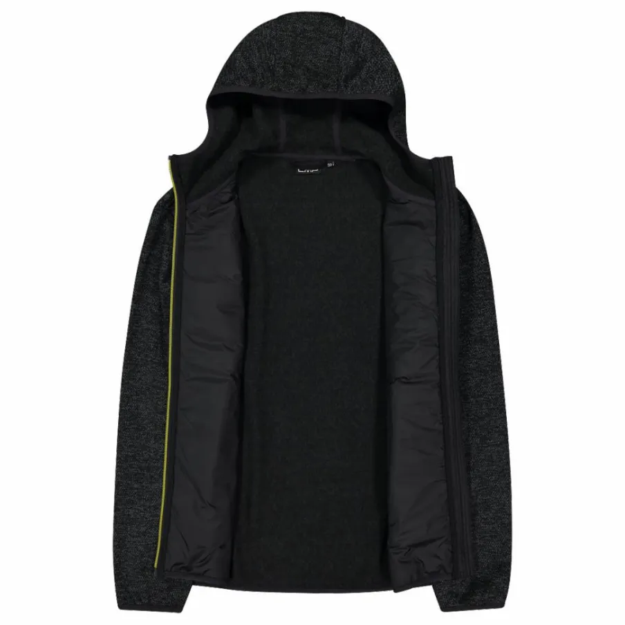 Uomo CMP Pile^Giacca ibrida in pile da uomo in Knit Tech melange con cappuccio
