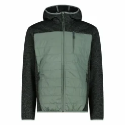 Uomo CMP Pile^Giacca ibrida in pile da uomo in Knit Tech melange con cappuccio