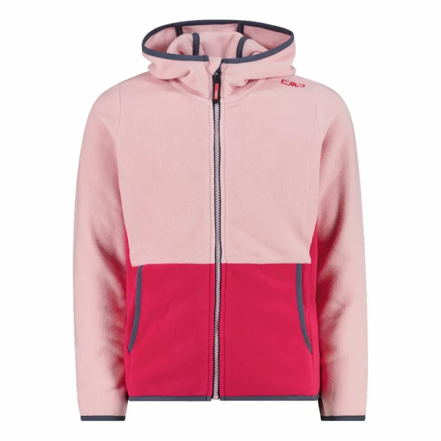 CMP Pile E Felpe^Giacca in pile con zip da bambina color block con cappuccio