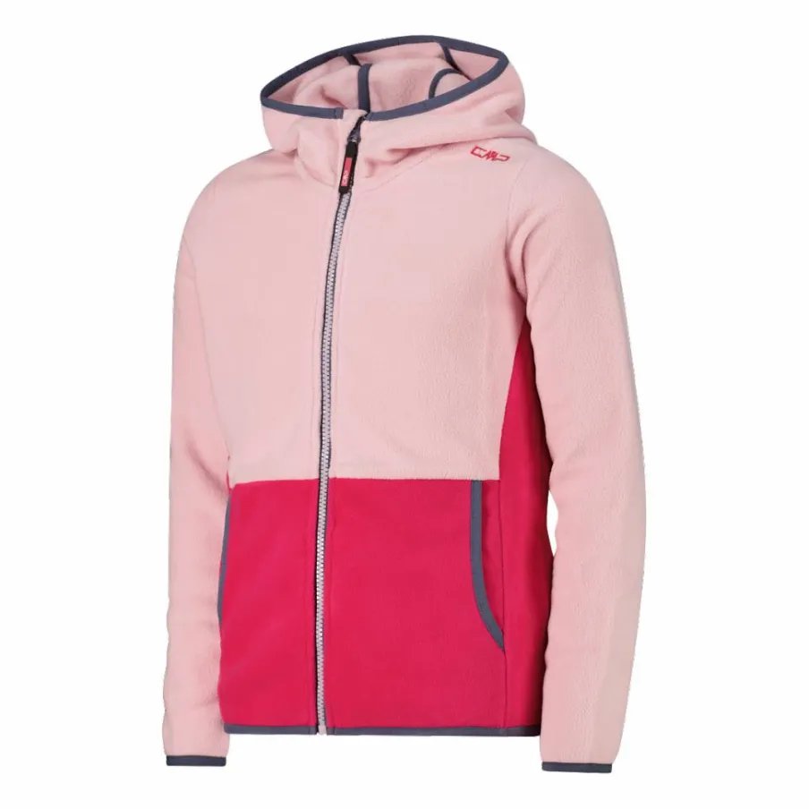 CMP Pile E Felpe^Giacca in pile con zip da bambina color block con cappuccio