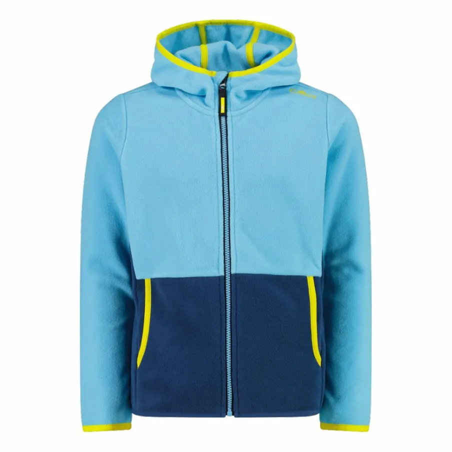 CMP Pile E Felpe^Giacca in pile con zip da bambina color block con cappuccio