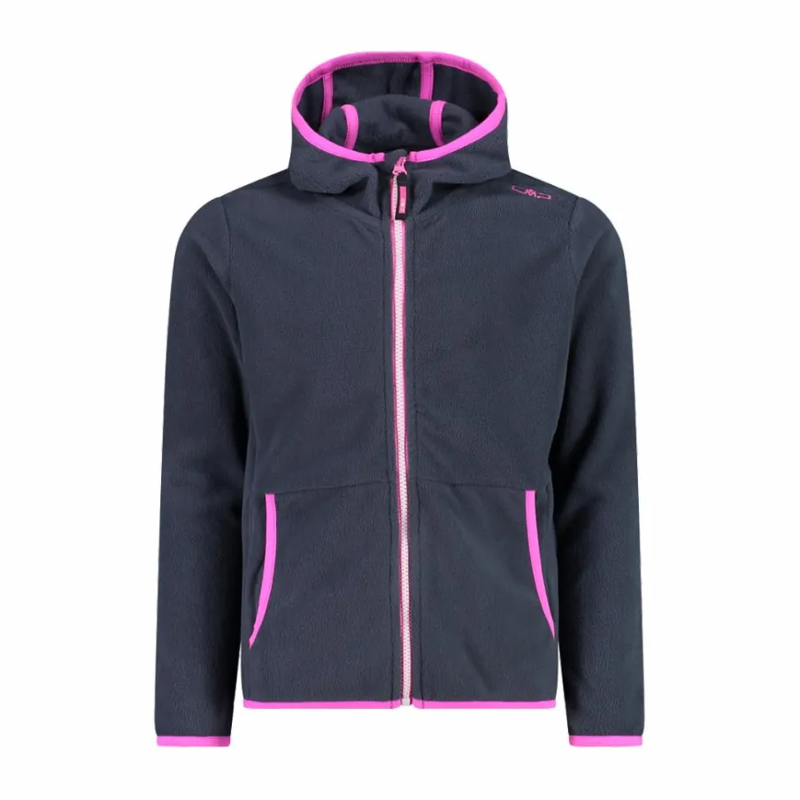 CMP Pile E Felpe^Giacca in pile con zip da bambina color block con cappuccio