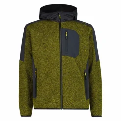 Uomo CMP Pile^Giacca in pile con zip da uomo in knit tech con cappuccio