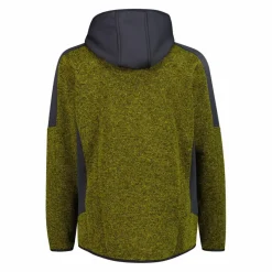 Uomo CMP Pile^Giacca in pile con zip da uomo in knit tech con cappuccio