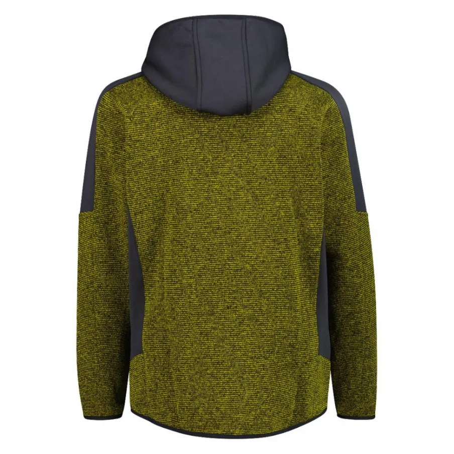 Uomo CMP Pile^Giacca in pile con zip da uomo in knit tech con cappuccio