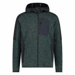 Uomo CMP Pile^Giacca in pile con zip da uomo in knit tech con cappuccio