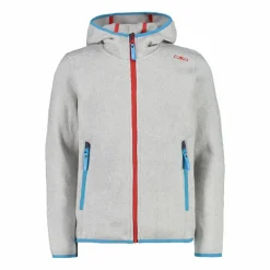 CMP Pile E Felpe^Giacca in pile da bambina in knit-tech mélange con cappuccio