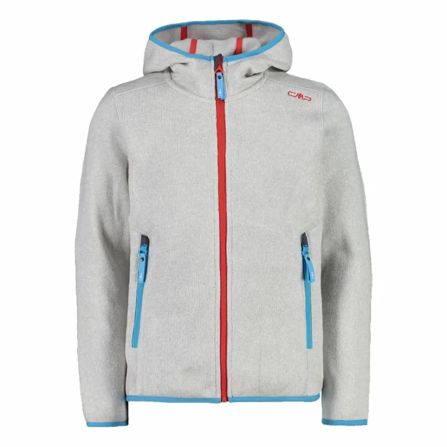 CMP Pile E Felpe^Giacca in pile da bambina in knit-tech mélange con cappuccio
