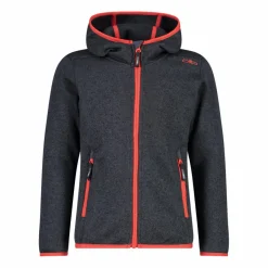 CMP Pile E Felpe^Giacca in pile da bambina in knit-tech mélange con cappuccio