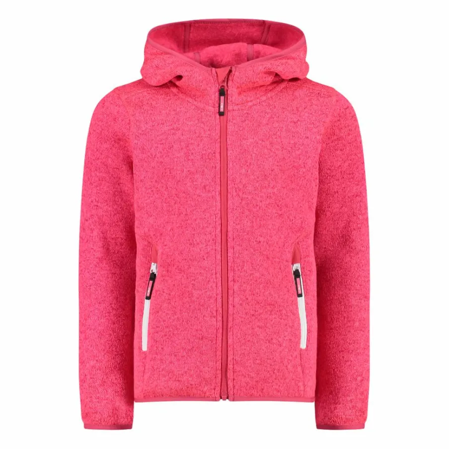 CMP Pile E Felpe^Giacca in pile da bambina in knit-tech mélange con cappuccio