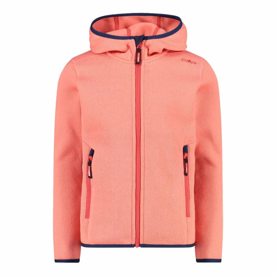 CMP Pile E Felpe^Giacca in pile da bambina in knit-tech mélange con cappuccio