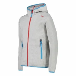 CMP Pile E Felpe^Giacca in pile da bambina in knit-tech mélange con cappuccio