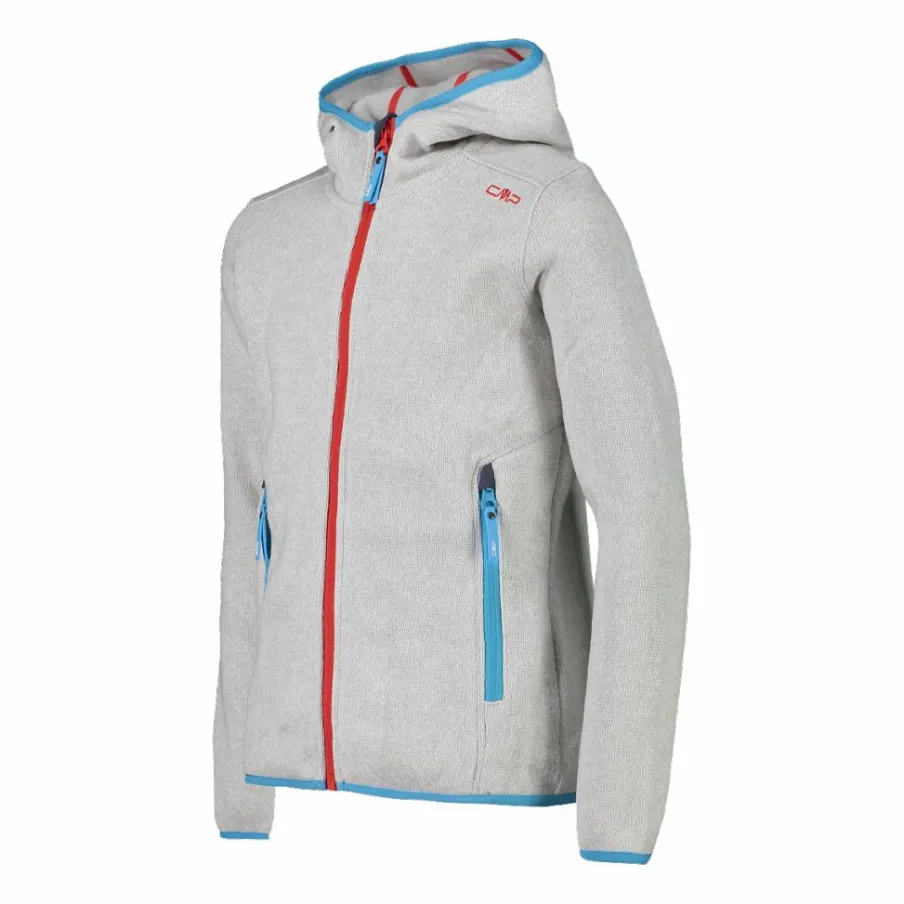 CMP Pile E Felpe^Giacca in pile da bambina in knit-tech mélange con cappuccio