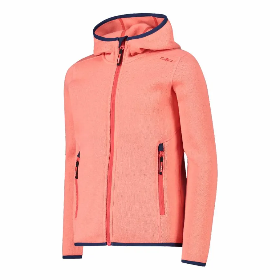 CMP Pile E Felpe^Giacca in pile da bambina in knit-tech mélange con cappuccio