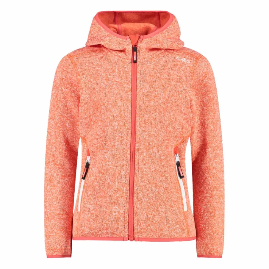 CMP Pile E Felpe^Giacca in pile da bambina in knit-tech mélange con cappuccio