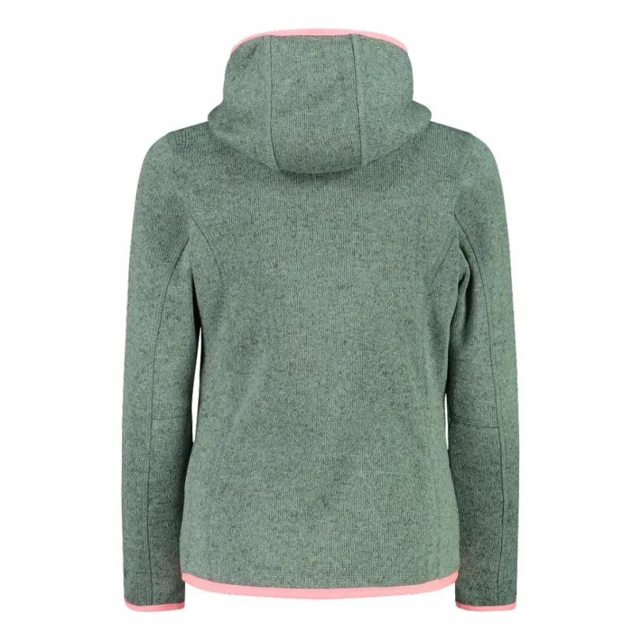 CMP Pile E Felpe^Giacca in pile da bambina in knit-tech mélange con cappuccio