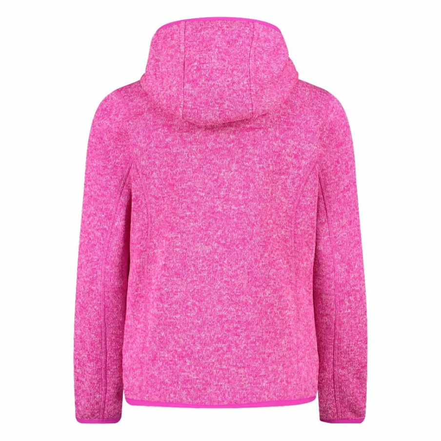 CMP Pile E Felpe^Giacca in pile da bambina in knit-tech mélange con cappuccio