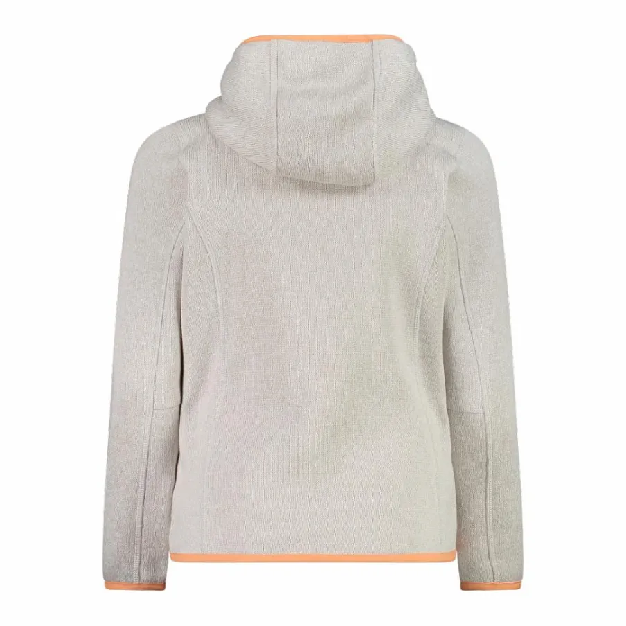 CMP Pile E Felpe^Giacca in pile da bambina in knit-tech mélange con cappuccio