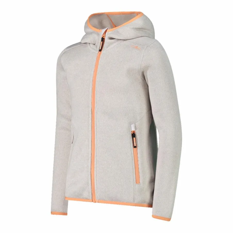 CMP Pile E Felpe^Giacca in pile da bambina in knit-tech mélange con cappuccio