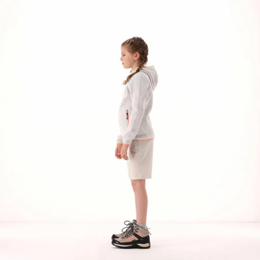 CMP Pile E Felpe^Giacca in pile da bambina in knit-tech mélange con cappuccio