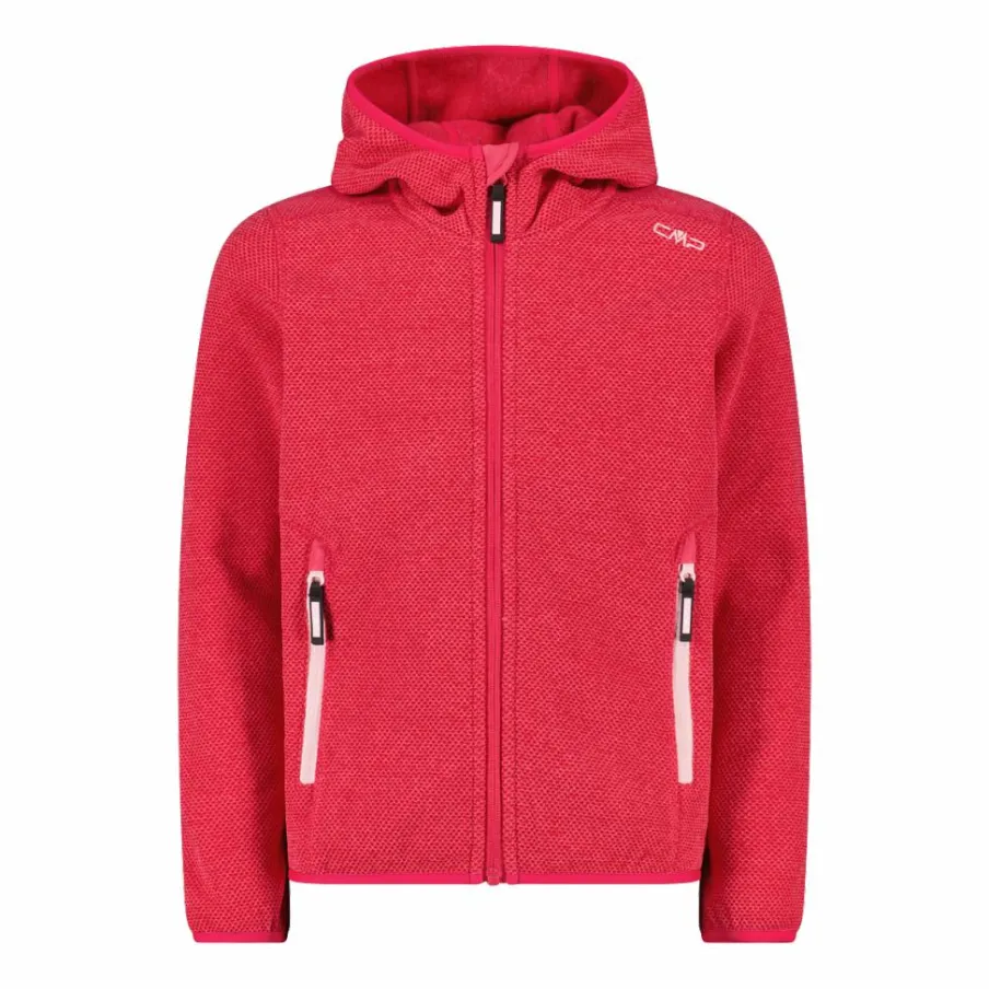 CMP Pile E Felpe^Giacca in pile da bambina in knit-tech mélange con cappuccio