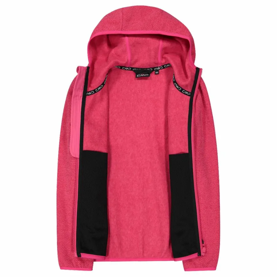 CMP Pile E Felpe^Giacca in pile da bambina in knit-tech mélange con cappuccio