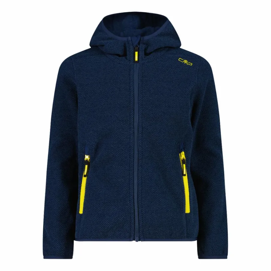 CMP Pile E Felpe^Giacca in pile da bambina in knit-tech mélange con cappuccio