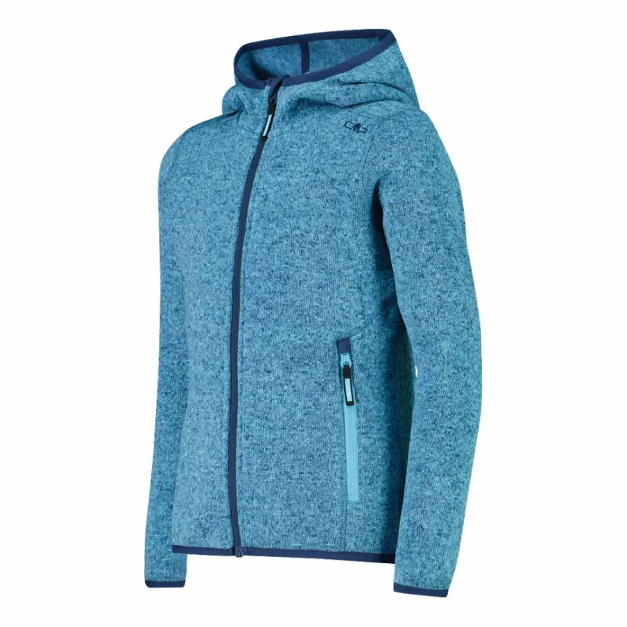CMP Pile E Felpe^Giacca in pile da bambina in knit-tech mélange con cappuccio