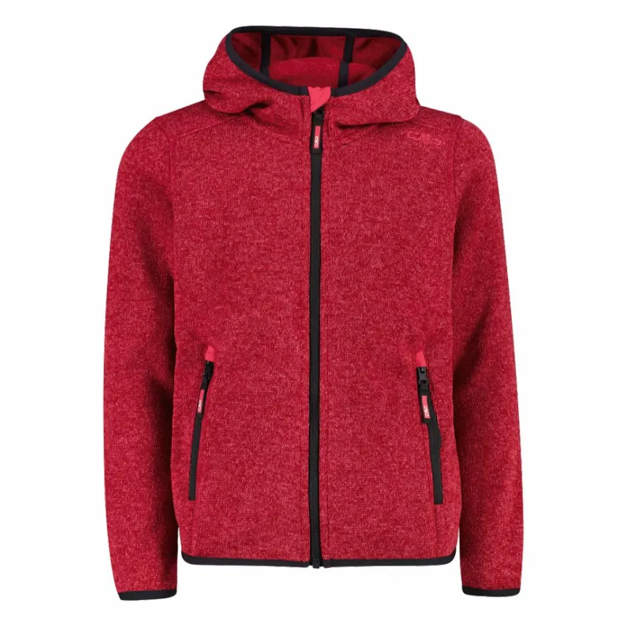 CMP Pile E Felpe^Giacca in pile da bambina in knit-tech mélange con cappuccio