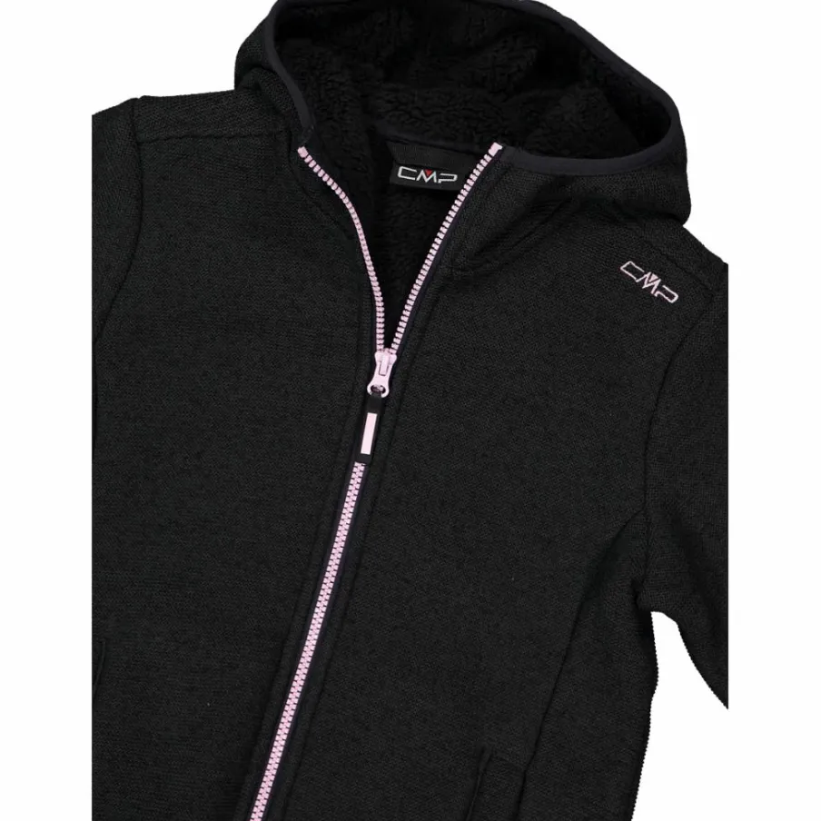 CMP Pile E Felpe^Giacca in pile da bambina in knit tech melange con cappuccio